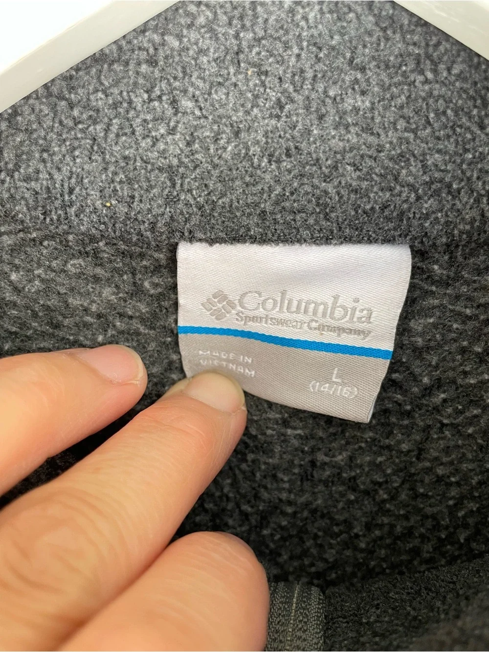 Columbia Boy Charcoal Full-Zip Fleece Large 14/16 #180